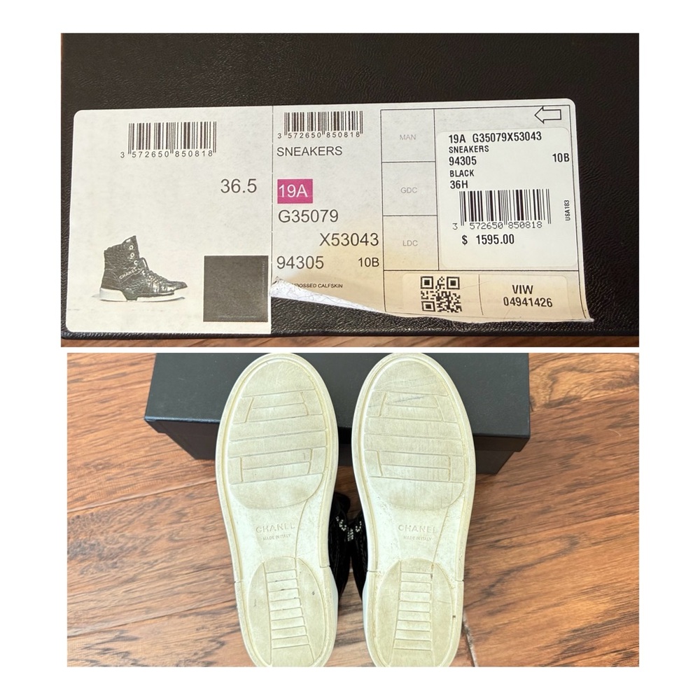 Chanel Unisex  Black High-Top Sneakers - Picture 15 of 16